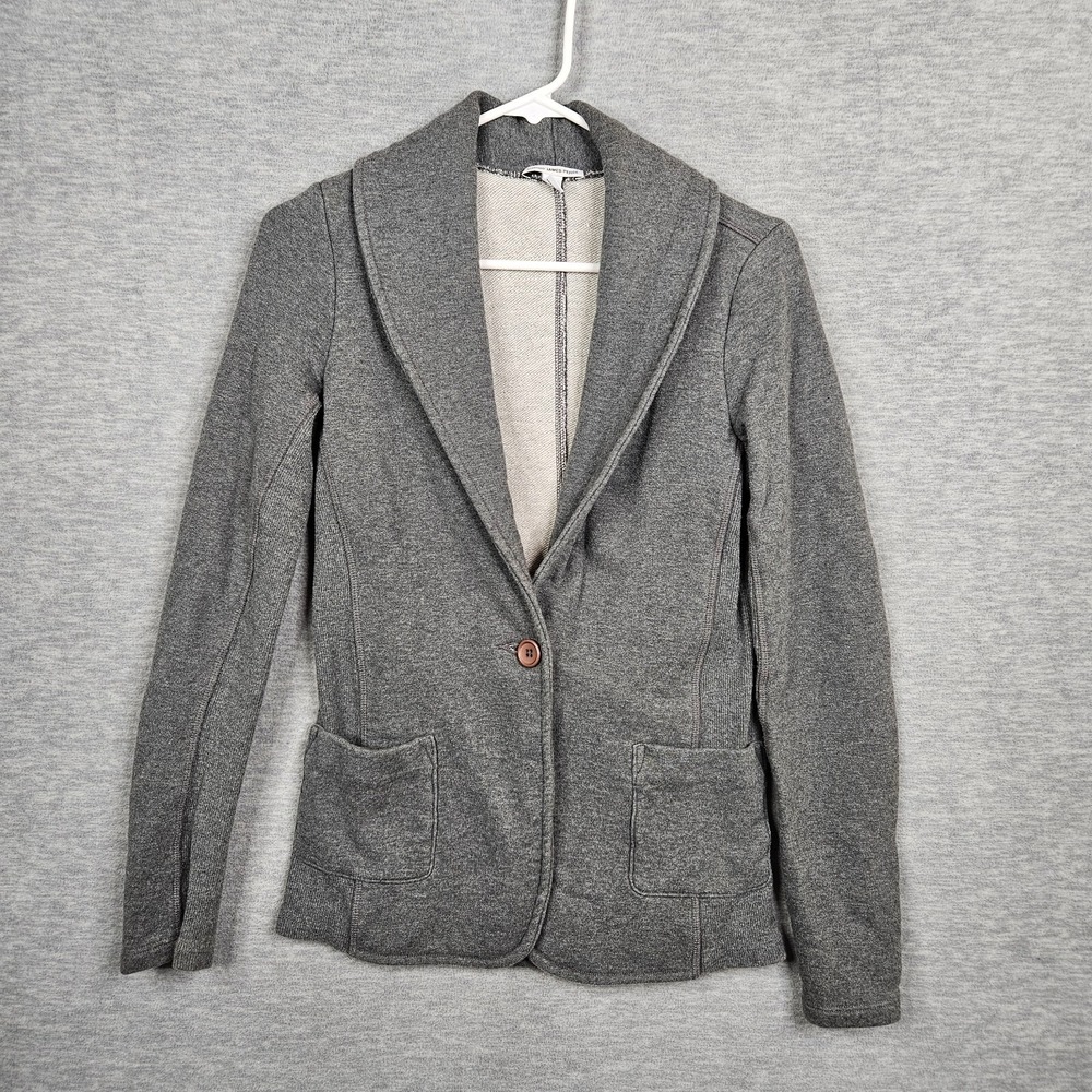 Standard James Perse Women's Gray One Button Shawl Collar Blazer Sz 3